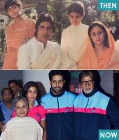 3) Junior Bachchan with father Big B, Mom Jaya and sister Shweta.
