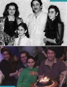 5) Kareena Kapoor with dad Randhir, mom Babita and sister Karishma.