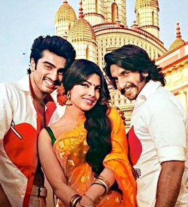 Arjun Kapoor, Priyanka Chopra and Ranveer Singh in Gunday.