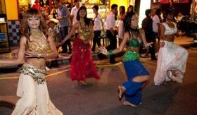Dancing on street, Singapore