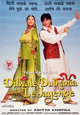 Kajol and Shah Rukh Khan in Dilwale Dulhania Le Jayenge.